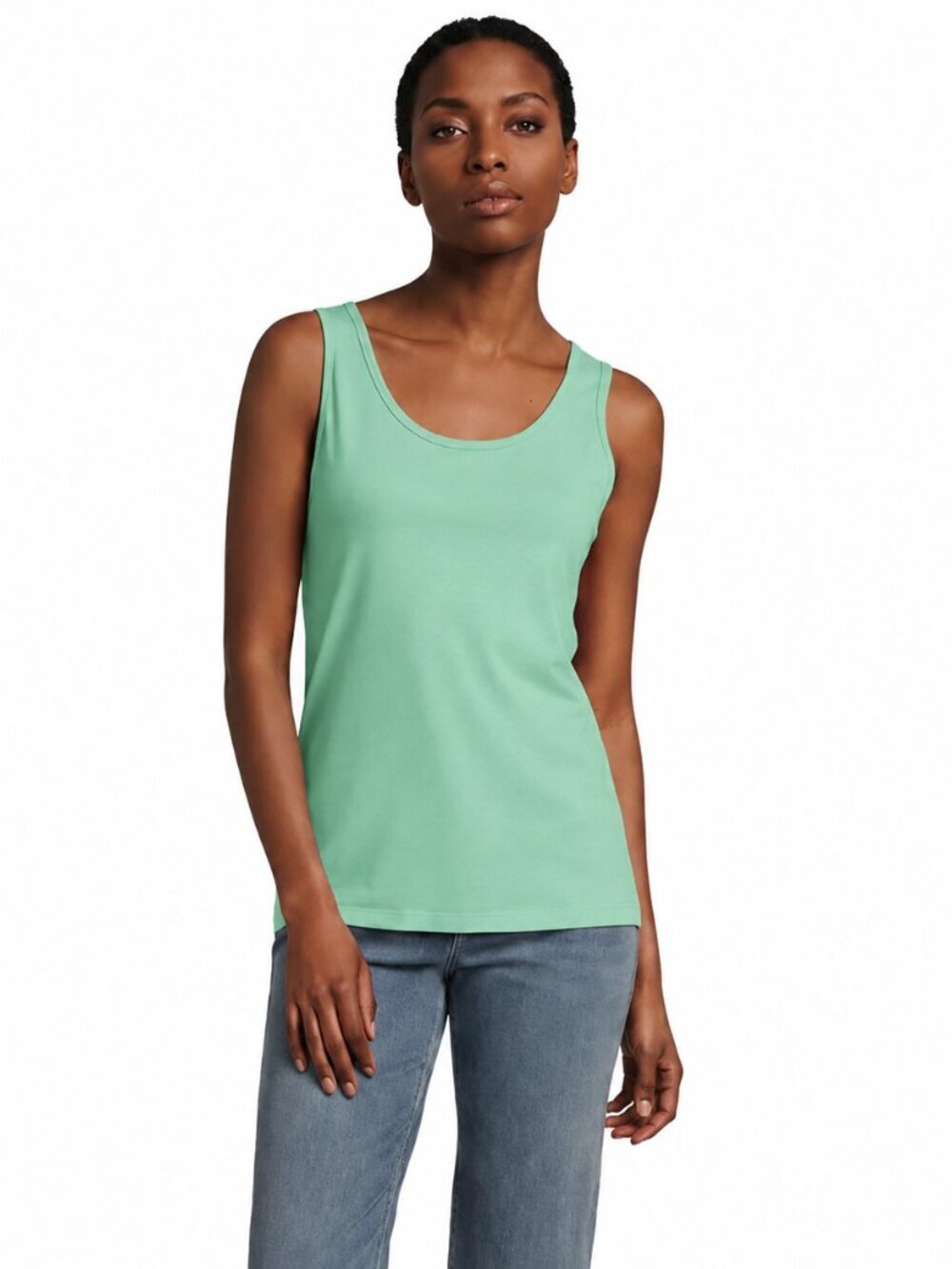 2/$30 Lands' End Cotton Tank Top Aqua Green 2X #A2799